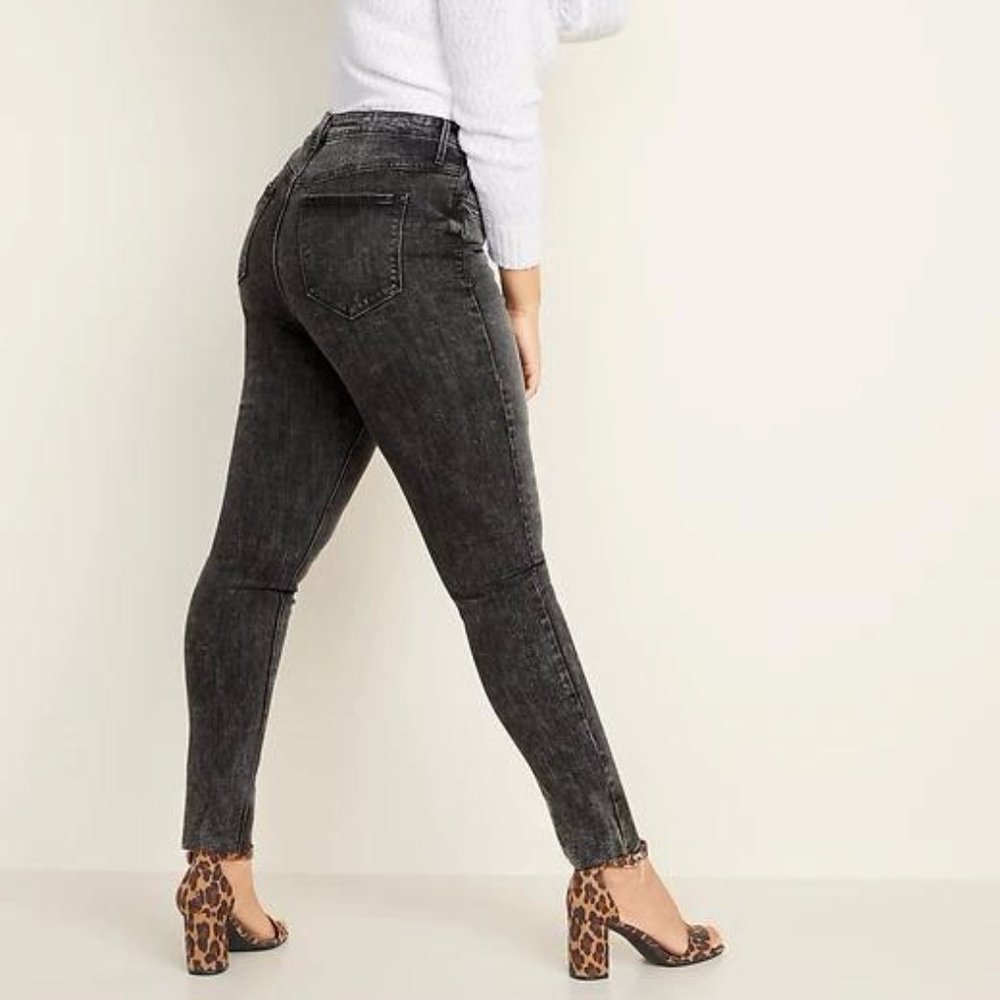 New Old Navy High-Waisted Button-Fly Rockstar Super Skinny Ankle Jeans For Women - Picture 6 of 7